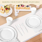 Vyntra 350 Pcs White Paper Plates and Napkins Party Supplies - Image 6