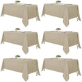 Fitable 6 Pack Nature Tablecloths 70x108 Inch for 6 Foot Rectangle Tables by Fitable