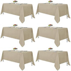 Fitable 6 Pack Nature Tablecloths 70x108 Inch for 6 Foot Rectangle Tables by Fitable