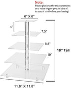 Jusalpha 5 Tier Square Cupcake Stand with Blue Light- Cake Holder for Party - Image 4