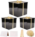 UoeRing 3 Pcs Large Gift Box Glossy Black 12x12x11 Inch with Lid by Unknown