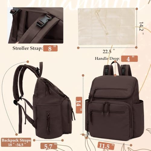 Omanmoli Diaper Bag Backpack Large Baby Travel Bag 30 OZ Tumbler Holder - Image 5