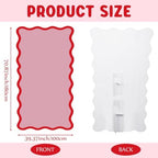 Leinuosen 6 ft Scalloped Pink Red Cardboard Cutout Backdrop Strawberry Baby Shower Cherry Birthday Party Decorations Lifesize Coquette Pink Wavy Backdrop Standup for Wedding Bridal Shower - Image 6
