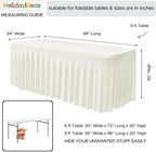 4 Pack Beige Spandex Table Covers 4ft Rectangle Ruffle Skirts for Party - Image 3