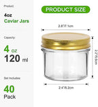 40 Pack 4 oz Mini Mason Jars with Golden Lids - Image 2