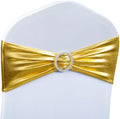 Babenest 50PCS Spandex Chair Sashes Bows with Buckle Metallic Gold by Babenest