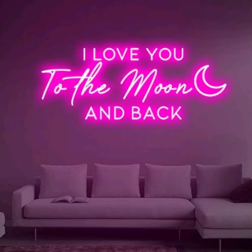 I love you to the moon and back Neon Sign, Custom Wedding Neon Sign, Wedding gift | Decoration Hand Crafted Wall Hangings Size:18inch… - Image 2