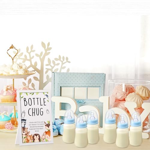 Roowest Bottle Chug Baby Shower Games Favors, Blue, Woodland Animal - Image 6