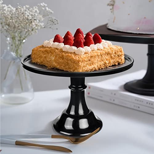 Round Cake Stand, 11 Inch, Black, Melamine, Dessert Cupcake Display Tray for Wedding, Birthday, Party, Baby Shower, Christmas (Black) - Image 5