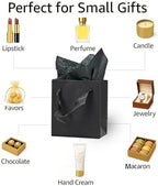 Papertide 36 Pack Black Mini Gift Bags 4×2.8×4.5 inch with Tissue Paper - Image 4