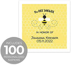 Baby Bee Personalized Baby Shower Beverage Napkins / 100 Custom Cocktail Napkins/Adorable Honey Bee Napkin Design/Surprise Baby Shower Party Supplies - Image 2