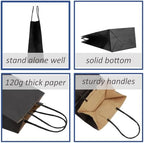 100Pcs Small Party Favor Gift Bags with Handles,Black Paper Bags - Image 3