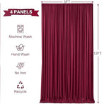 20ft x 12ft Burgundy Backdrop Curtains Wrinkle Free Backdrop Curtain for Wedding Parties Maroon Fabric Backdrops Drapes Back Drop Cloth Bridal Shower Stage Curtains Wedding Decorations for Reception - Image 5