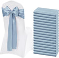 60 Pcs Dusty Blue Chair Sashes Satin Chair Bows Sashes for Party, Hotel, Wedding, Reception, Restaurant Event Decoration (7 x 108 inch) by Lykoow