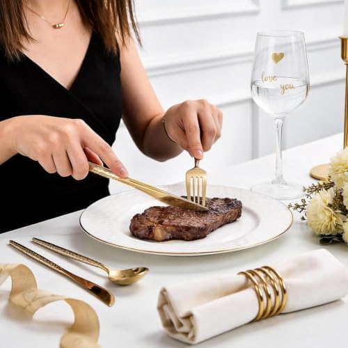 WELLIFE 300 Pcs Gold Plastic Silverware,Plastic Utensils Heavy Duty - Image 2