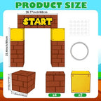 Super Theme Party Decorations Cardboard Playhouse Large Paper Boxes Super Playhouse Adventure Games Kit Big Party Boxes Castle with Arch Brother Adventure Decor for Baby Shower Gamer Birthday Favors - Image 2