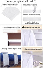 Ruffle Table Skirt for Teacher Desk Classroom Wedding Birthday, White, 14ft - Image 3