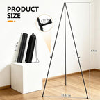 Display Black Easel Stand for Sign, Instant Tripod Collapsible Floor Easels - Image 3