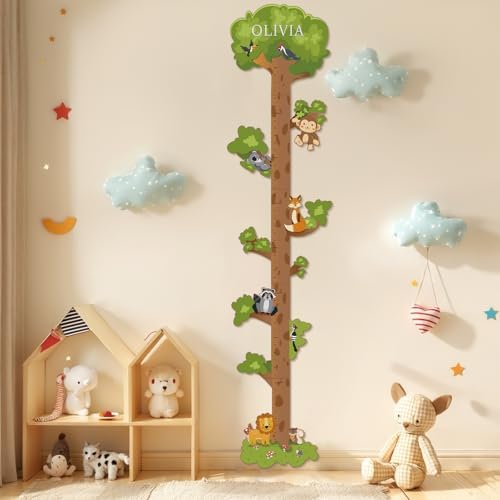 Custom Name Wood Height Tracker, Kids Growth Chart for Wall - Image 2