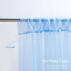 10x10ft Baby Blue Tulle Backdrop Curtain with Lights String for Parites, Sheer Photo Backdrop Curtain Drapes for Wedding Baby Shower Bridal Shower Birthday Party Photo Shoot Decorations - Image 5