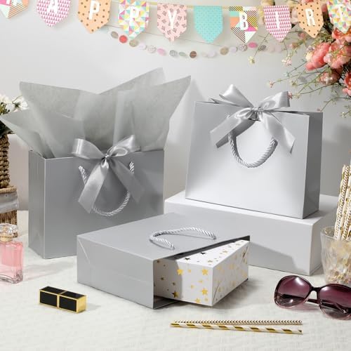 DOYIDE 30 Pack Gift Bags Medium Size with Ribbon &Tissue Paper, 9"x7"x3.1" - Image 5