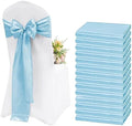 60 Pcs Light Blue Chair Sashes Satin Chair Bows Sashes for Party, Hotel, Wedding, Reception, Restaurant Event Decoration (7 x 108 inch) by Lykoow