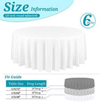 YMHPRIDE 6 Pack Round White Tablecloth, 120 Inch Round Tablecloth - Image 2