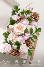 Ling's moment Fake Flowers Box, Powder Pink & Sand Beige Deluxe Combo - Image 6