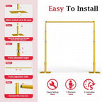 EMART 10x10ft Heavy Duty Backdrop Stand Frame with Adjustable Pipe,Gold - Image 6