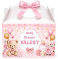 Personalized Baby Shower Keepsake Boxes. A set of 12 boxes personalized with the baby's name to add a special touch to your celebration. (Girl teddy bear) by Handmade