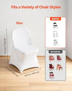 VEVOR Chair Covers, Polyester Spandex Chair Cover, Stretch Slipcovers for Wedding Party Dining Banquet Flat-Front Chair Covers (White-c, 32PCS) - Image 3