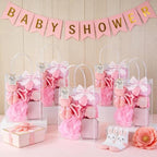 98 PCS Baby Shower Prizes for Game Winners, Pink Spa Party Favors Gifts with Sleep Masks Jewelry Box Scrunchies Claw Clips Powder Puff Gift Bags and Thank You Cards for Guests Bridal Shower (Pink) - Image 3