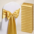 Satin Gold Chair Sashes 50 Pack, Light Gold Chairs Ribbons Ties 7x108 Inch for Party Wedding Birthday Christmas Decoration by GANKAR