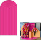 HUAYI Fuchsia Rosy Ripples Pattern Arch Backdrop Cover for Birthday Party Wedding Baby Shower Decorations Chiara Backdrops Arched Wall Frame Stands Covers Props GP-458 4ft * 7ft by HUAYI