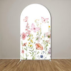 Pink Butterfly Stretchy Arched Backdrop Covers Spring Flowers for Girls Birthday Baby Shower Party Decoration Supplies(No Stand!) - Image 2