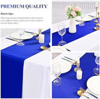 24 Pack Royal Blue Satin Table Runners, 12 x 108 Inch Table Runners for Rectangle Round Tables,Smooth Satin Table Runner for Wedding,Birthday Party Banquets Graduation Engagements Decoration - Image 6
