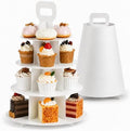 4-Tier Cupcake Stand, 5 Set Cardboard Cupcake Tower with Paper Cover, Dessert Cup Cake Stand Tower for Birthday Wedding Party Decoration,Afternoon Tea Stand, Cupcake Tier Stand by Unknown