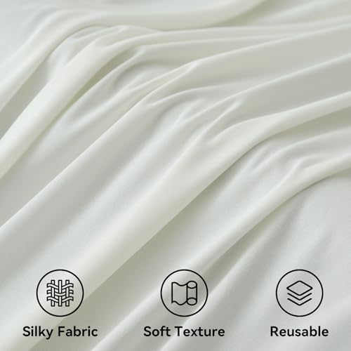 40ftx15ft Ivory Backdrop Curtains for Parties, Wrinkle Free Polyester Ivory Photo Backdrop Drapes 8 Panels 15 ft Long Back Drop Cloth Drapey for Wedding Birthday Photography Background Curtain - Image 4