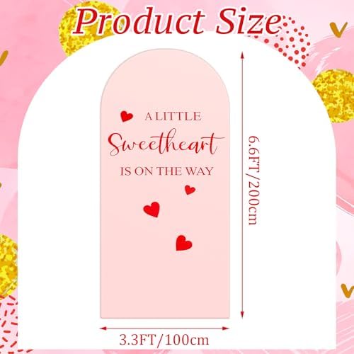 Hunnmingre a Little Sweetheart is on the Way Arch Backdrop Cover Decor - Image 2