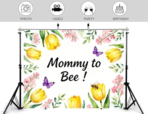 16x10ft Mommy to Bee Backdrop Floral Wildflower Baby Shower Party Gender Reveal Honeycomb Pattern Sweet as Can Photography Background Party Banner Decorations Photo Studio Props - Image 4