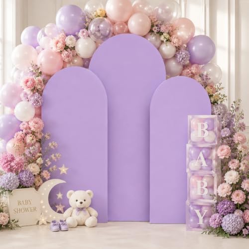 Lavender Arch Cover 7.2ft 6.6ft 6ft Purple Arch Backdrop Cover Set of 3 - Image 3