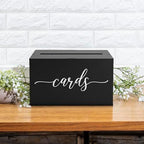 Wooden Wedding Card Box with Slot and Lid | Graduation Card Box for Party 2026 | Grad Gift Money Envelope Holder for Reception, Bridal Shower, Birthday, Retirement | Rustic Keepsake Decorations - Image 3