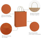 BagDream Medium Gift Bags with Handles 8x4.25x10.5 Inch Orange 100 Pcs Bulk - Image 5