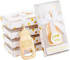 24 Pieces Baby Bottle Openers Baby Shower Favors, Gifts, Decorations, or Souvenir Guest Gift Boxes, Poppin Design for Boys or Girls (24 Pack White) by Uezea