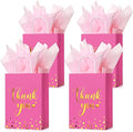 Tinlade 30 Pcs Thank You Gift Bags Small with Tissue,Rose Red by Tinlade