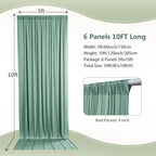 30ft×10ft Wrinkle Free Sage Green Backdrop Curtain for Parties - Image 2