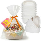 Zounys 20Pack Small Woven Gift Basket with Bags and Bows, DIY White Baskets for Gifts, Baskets for Gifts Empty to Fill for Nursery, Baby Shower, Birthday Party and New Mom Presents by Unknown