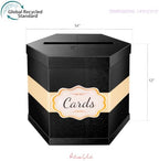 ROSEGLD Black Card Box, Card Receiving Box with Ribbon 14x12x12 Inches - Image 6