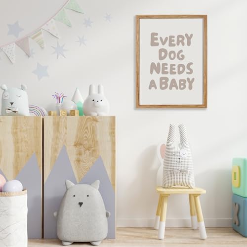 Framed Fun Kids Quotes Canvas Posters Every Dog Needs A Baby Wall Art Modern Trendy Minimalist Toddler Prints Playing Print For Nursery Room Wall Decor 08x10 inch - Image 5
