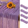 DeZerlor Purple Cheesecloth Table Runners 4 Pack Summer Boho Runners by DeZerlor